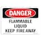 Signmission OSHA Danger Sign, 10" Height, 14" Width, Aluminum, Flammable Liquid Keep Fire Away, Landscape OS-DS-A-1014-L-2347 - alternate 1
